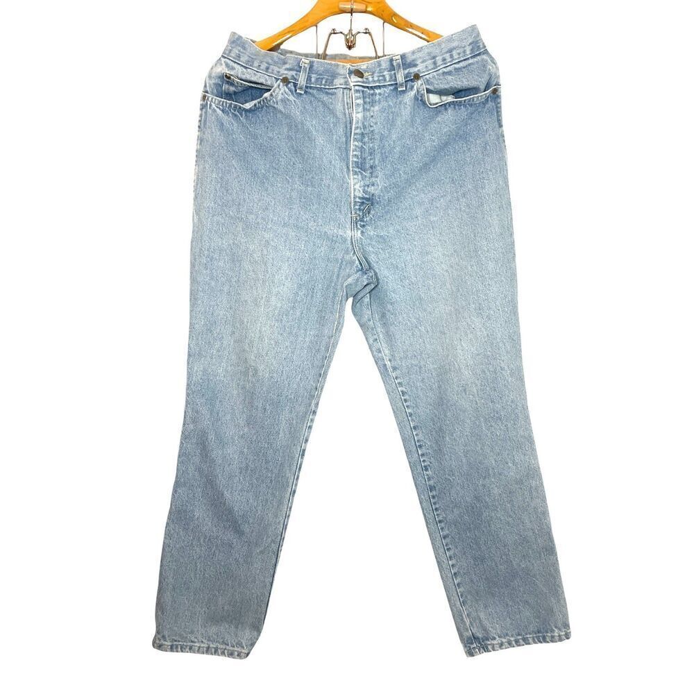 Vintage Denim Plus Size Chic High Rise Straight Taper Pleated "Mom" Jeans Sz: 34